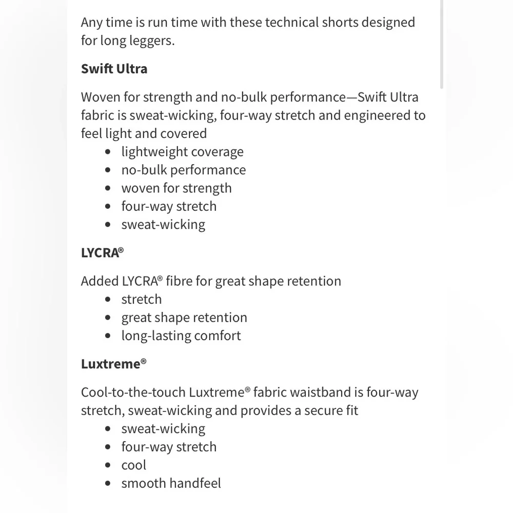 Lululemon Athletica Run Times Short size 2
